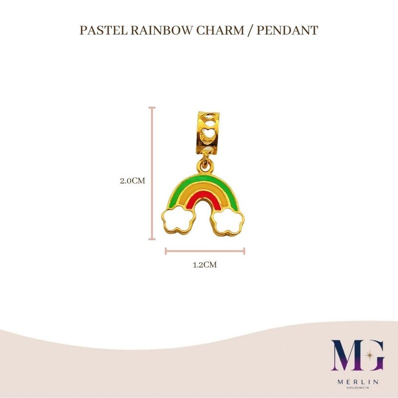 916 Gold Pastel Rainbow Charm | Pendant