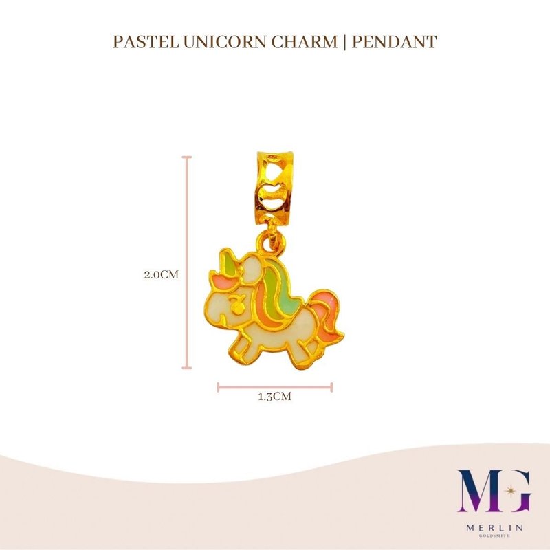 916 Gold Pastel Unicorn Charm / Pendant