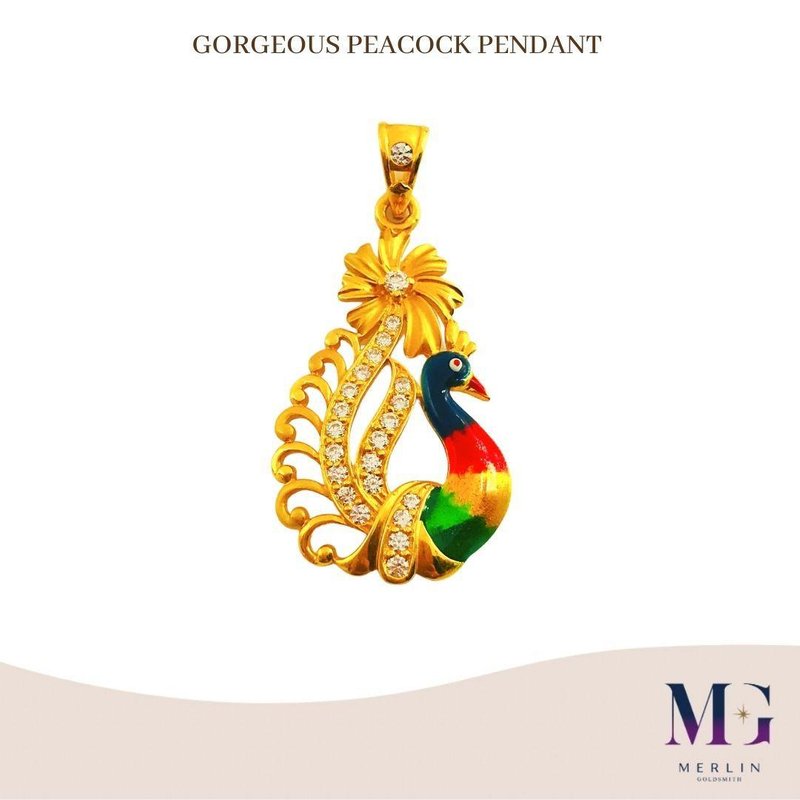 916 Gold Gorgeous Peacock Pendant