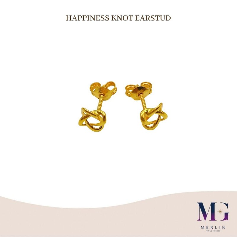 916 Gold Happiness Knot Earstud