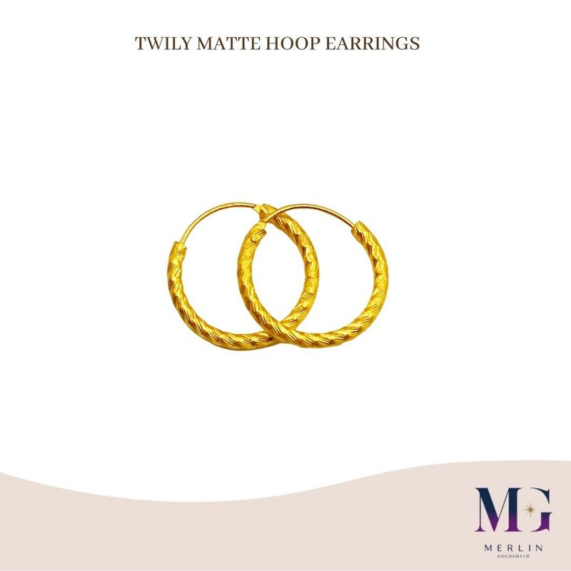 916 Gold Twily Matte Hoop Earrings