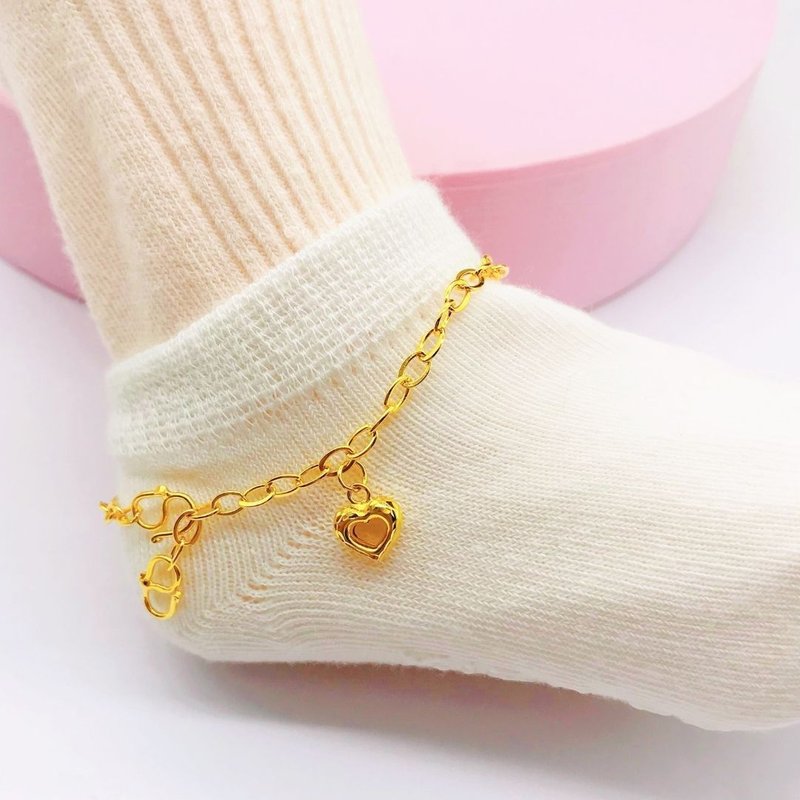 916 Gold Baby Adjustable Anklet ( LOVELY HEART | BELL | TEDDY BEAR )
