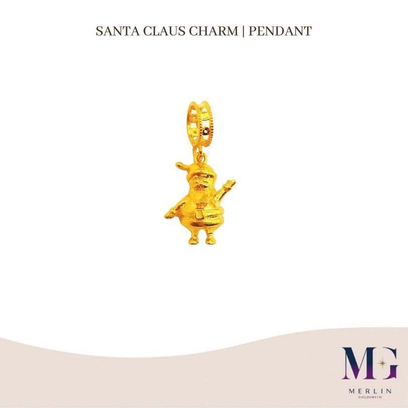 916 Gold Santa Claus Charm / Pendant