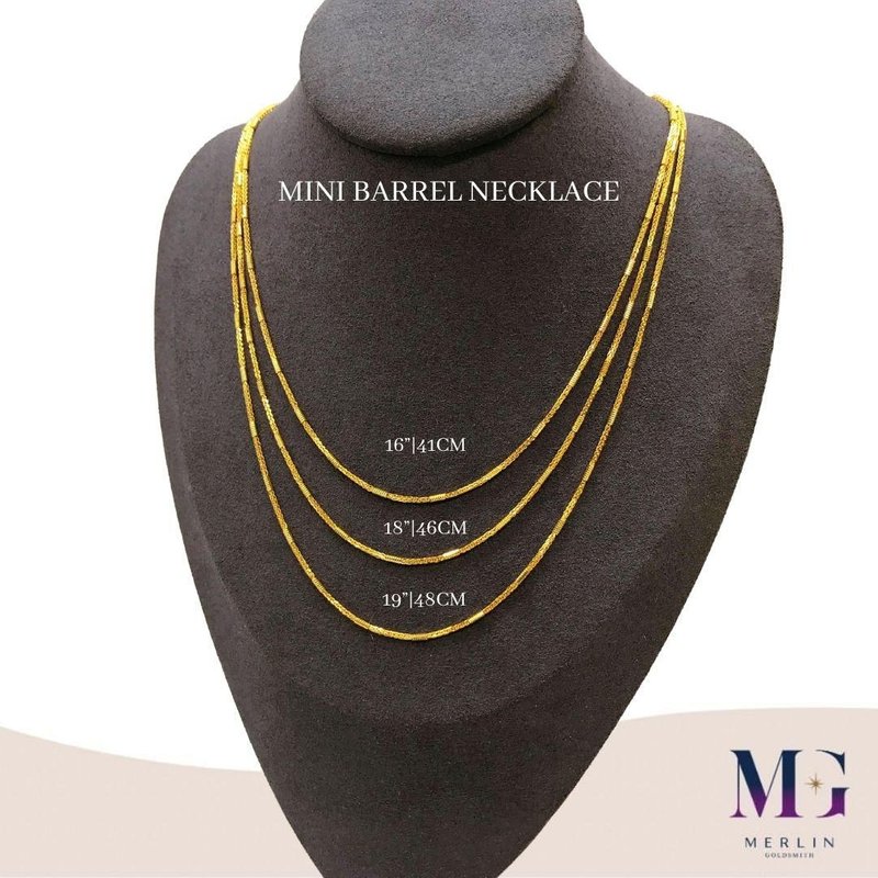 916 Gold Mini Barrel Necklace
