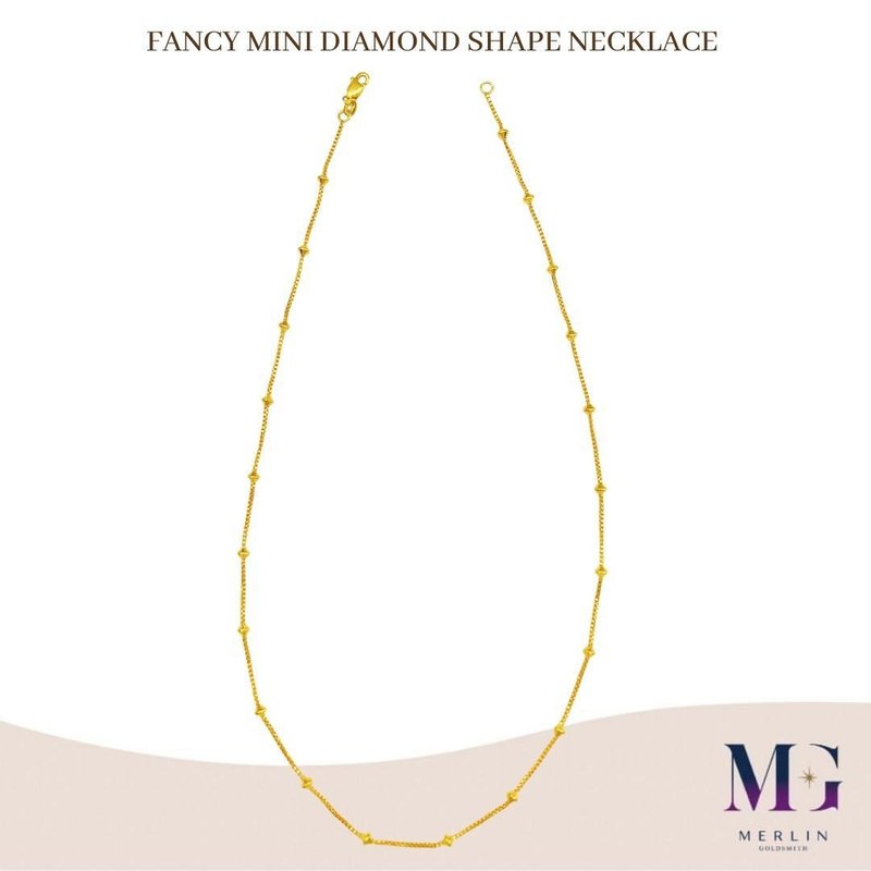 916 Gold Fancy Mini Diamond Shape Necklace