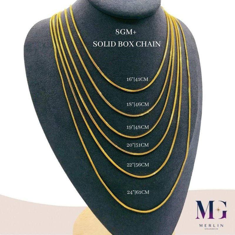 916 Gold Solid Box Chain (SBC 8GM+)
