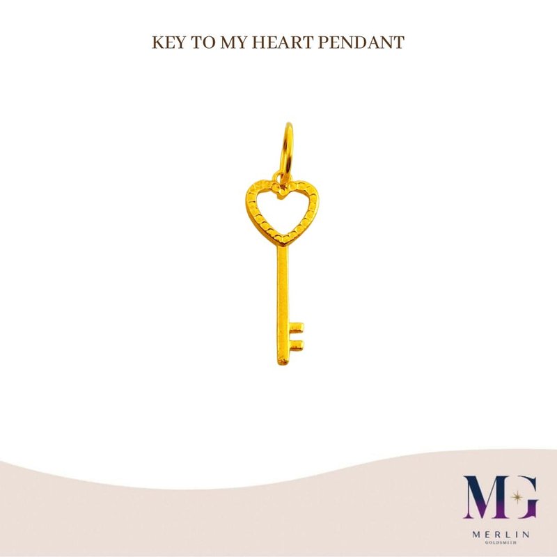 916 Gold Key To My Heart Pendant