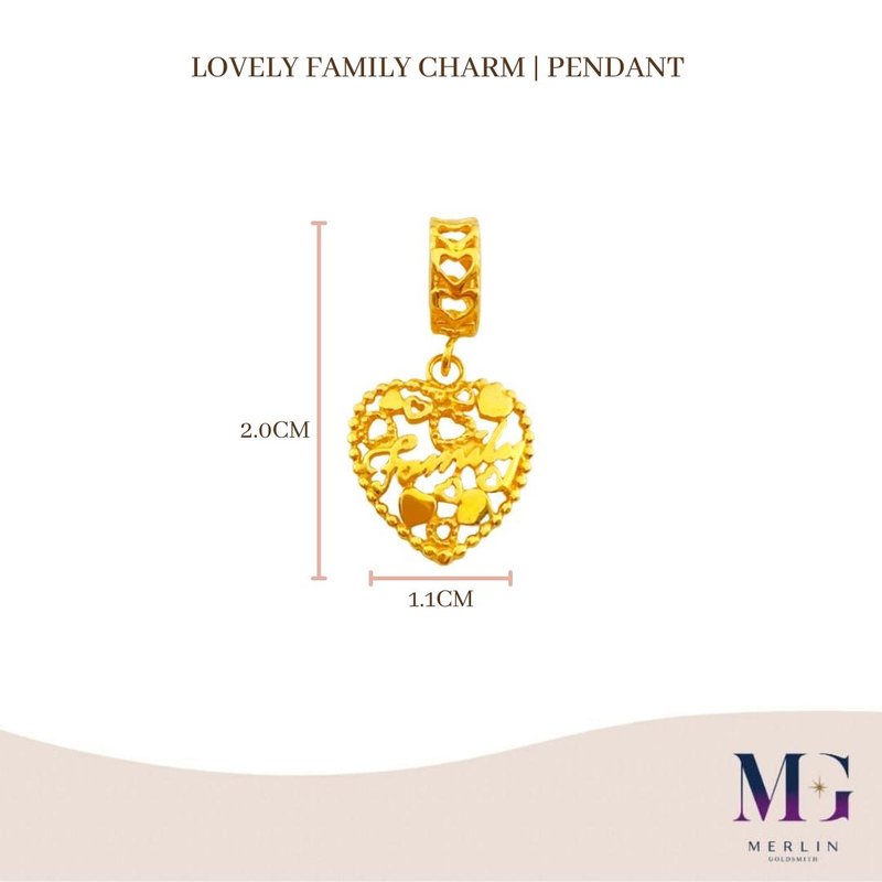 916 Gold Lovely Family Charm | Pendant