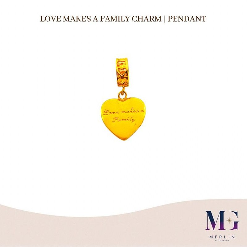 916 Gold Love Makes A Family Charm | Pendant