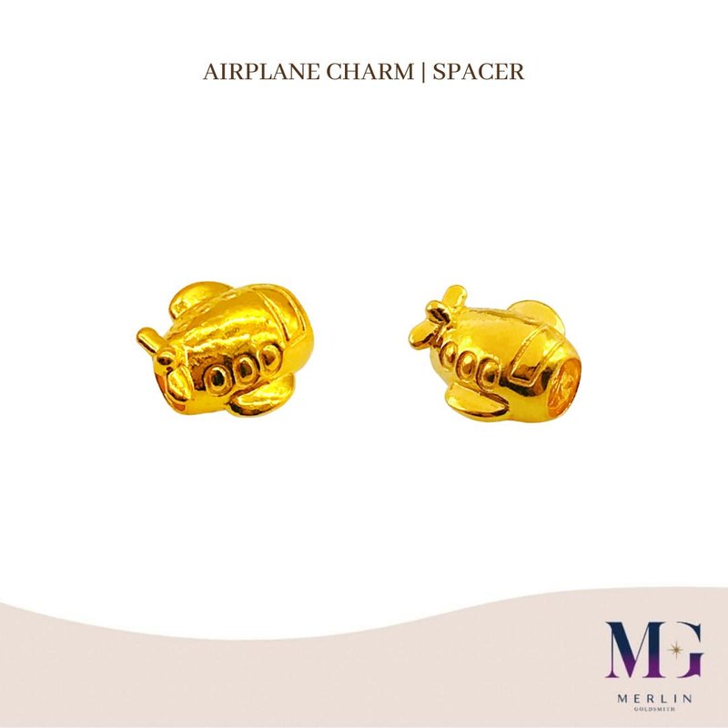 916 Gold Airplane Charm | Spacer