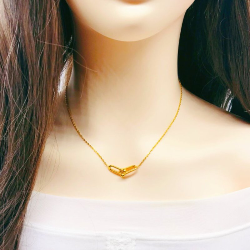 916 Gold Paperclip Necklace
