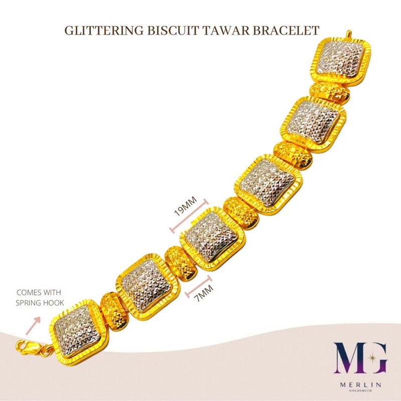 916 Gold Glittering Biscuit Tawar Bracelet