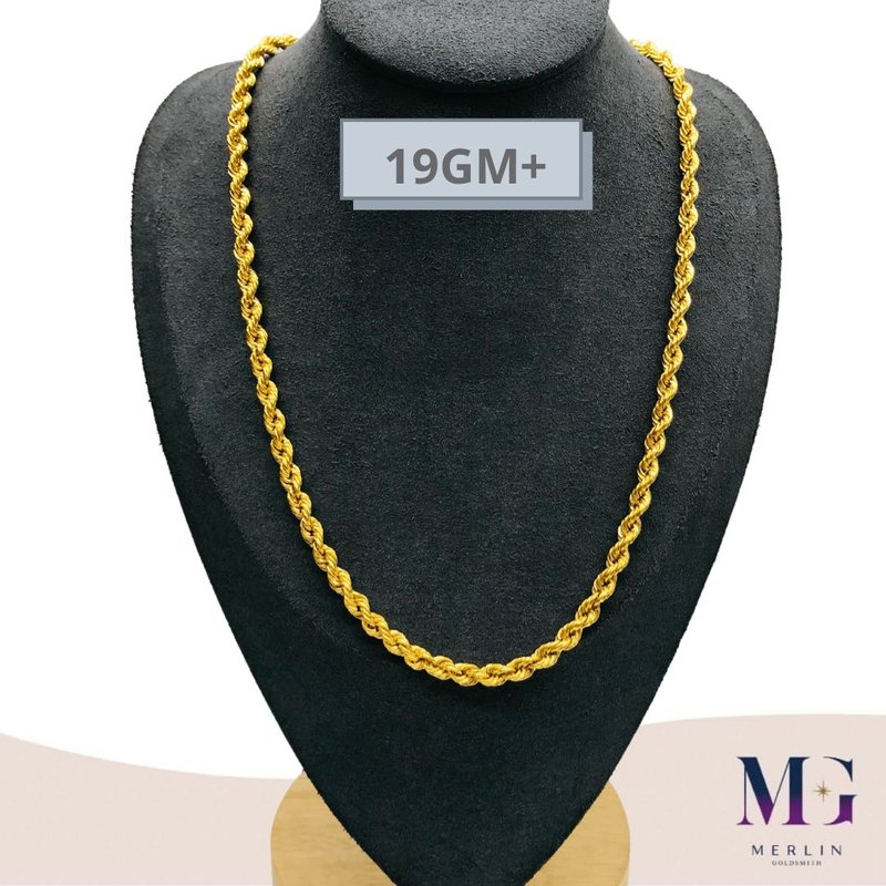 916 Gold Hollow Rope Chain (HRC-19GM+)