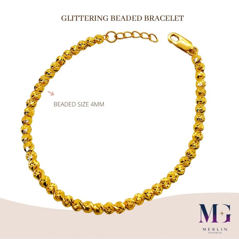 916 Gold Glittering Beaded Bracelet