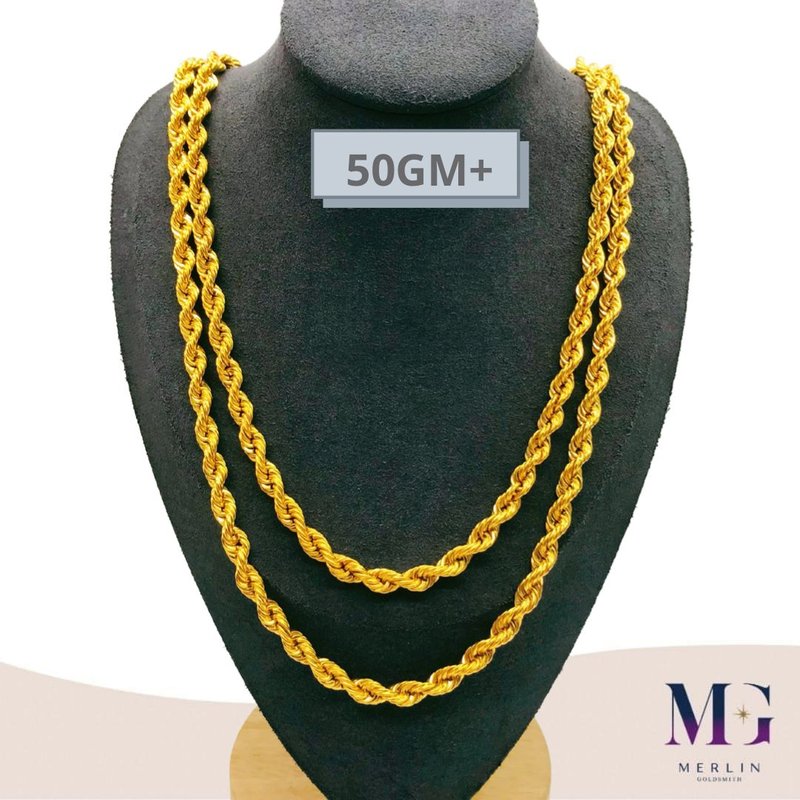 916 Gold Hollow Rope Chain (HRC-50GM+)