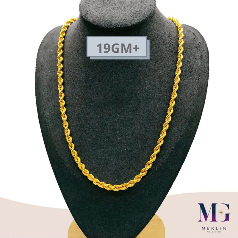 916 Gold Hollow Rope Chain (HRC-19GM+)