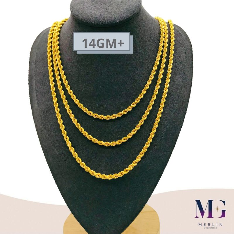 916 Gold Hollow Rope Chain (HRC-14GM+)