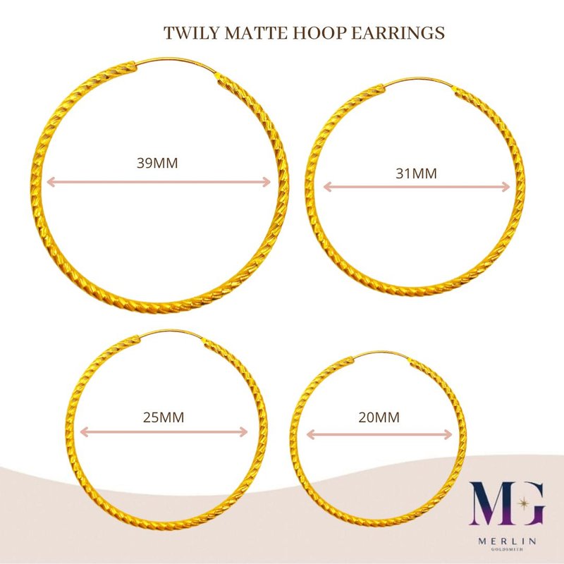 916 Gold Twily Matte Hoop Earring