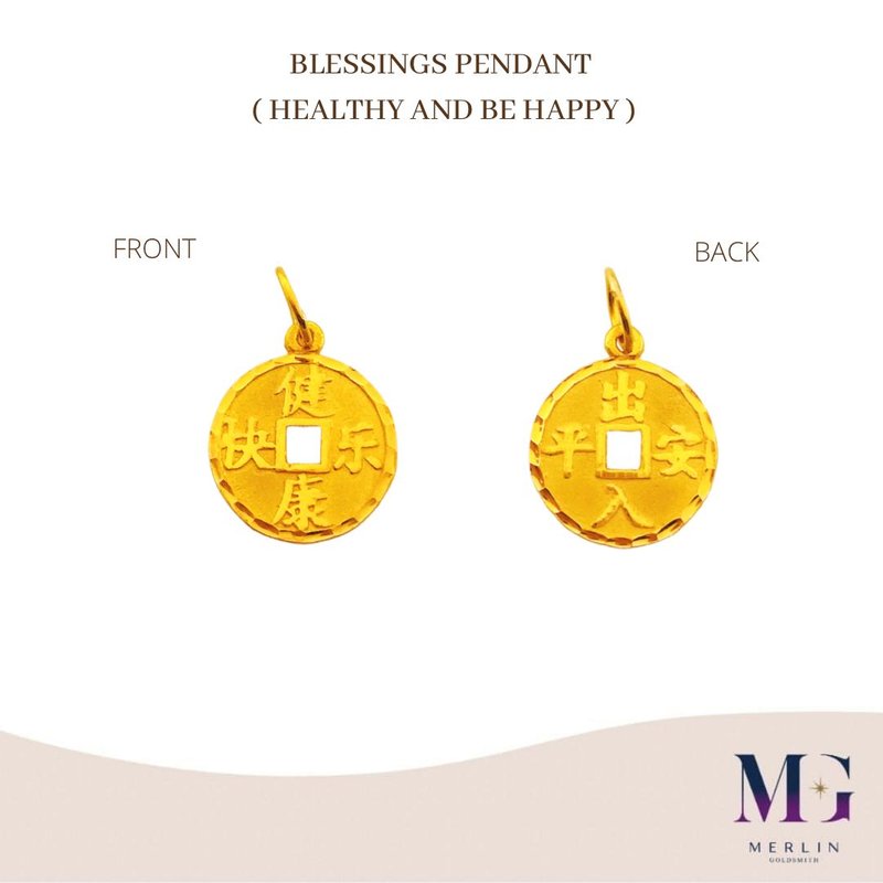 916 Gold Blessings Pendant (Healthy and Be Happy)