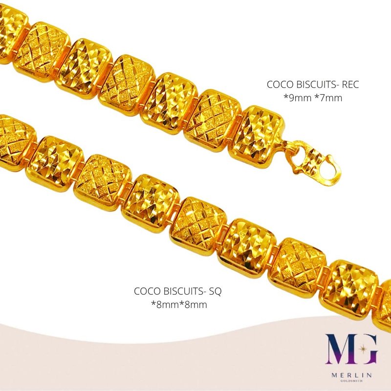 916 Gold Coco Biscuits Bracelet (Rectangle / Square)