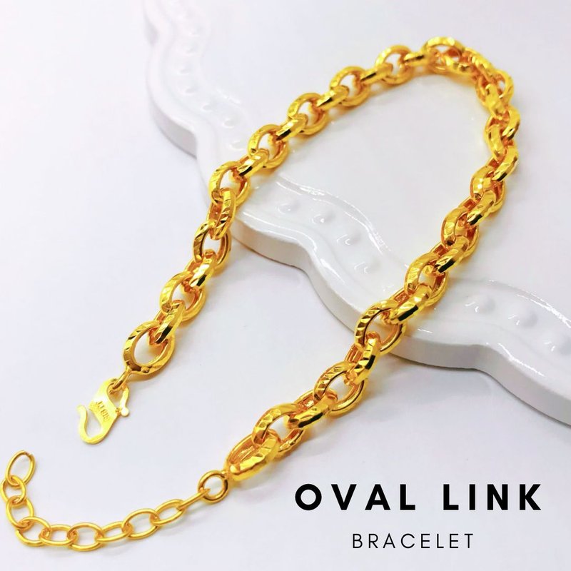 916 Gold Oval Link Bracelet