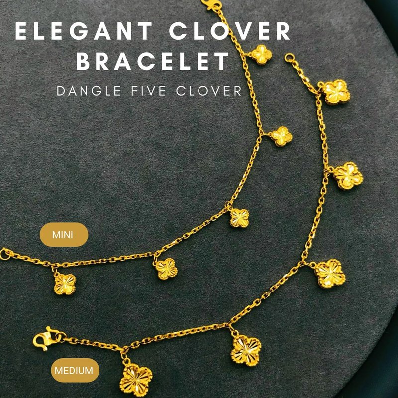 916 Gold Small Clover Bracelet