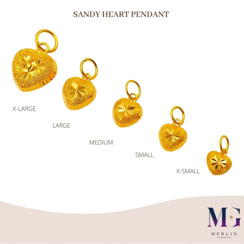 916 Gold Sandy Heart Pendant