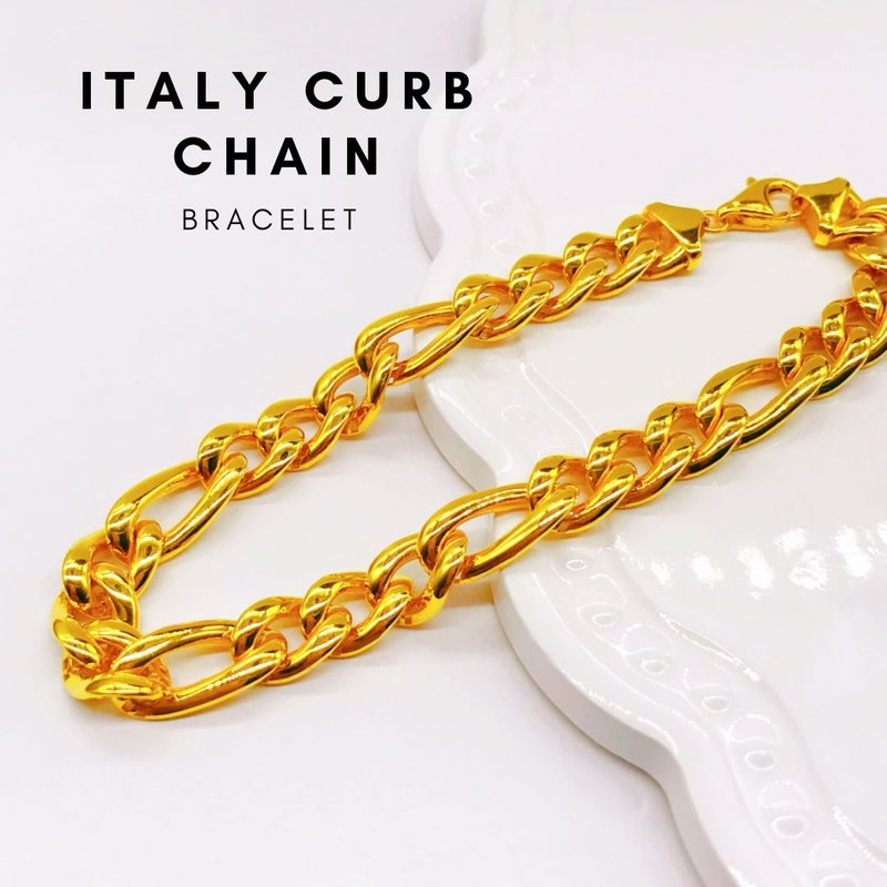 916 Gold Italy Curb Chain Bracelet