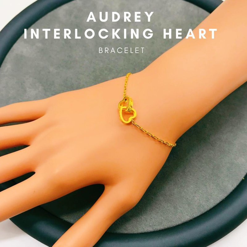 916 Gold Audrey Interlocking Heart Bracelet 