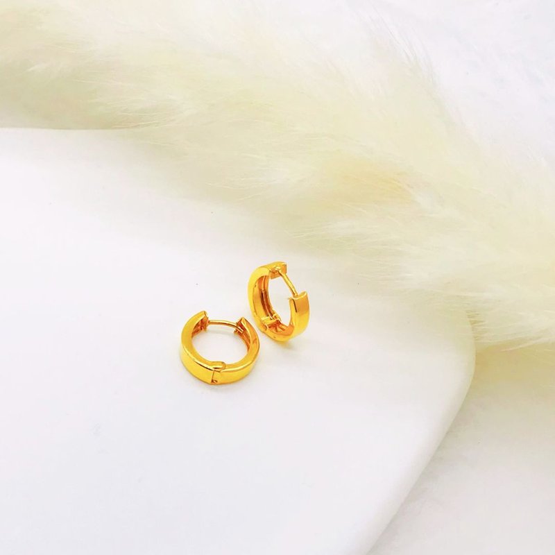 916 Gold High Polishing Glossy Unisex Clip Earrings