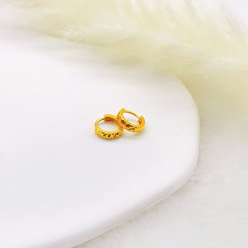 916 Gold Classic Reversible Unisex Clip Earrings [Small]