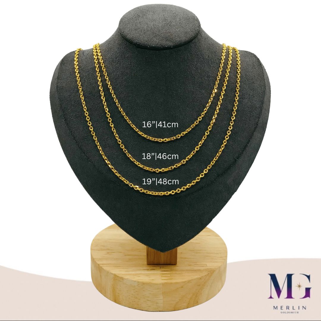 VAINON　Cable Chain Necklace 42cm&48cm 916 Gold Hollow Cable Chain [Wan Zi] | Merlin Goldsmith