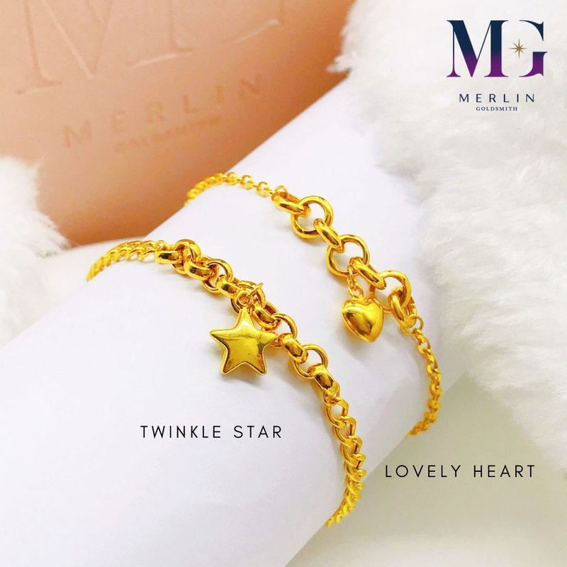 916 Gold Kids Bracelet ( Star & Heart Series )