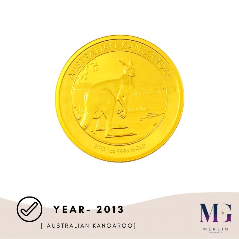 999.9 Pure Investment Gold [1 Troy Ounce -31.10gm] Elizabeth II / Australian Kangaroo -Year 2013 Gold Coin