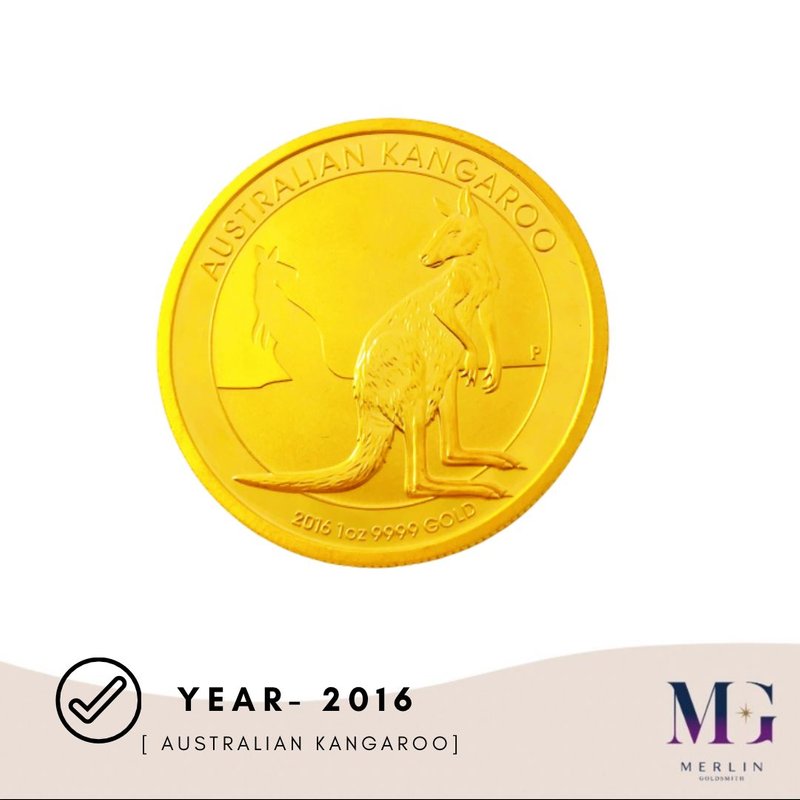 999.9 Pure Investment Gold [1 Troy Ounce -31.10gm] Elizabeth II / Australian Kangaroo -Year 2016 Gold Coin