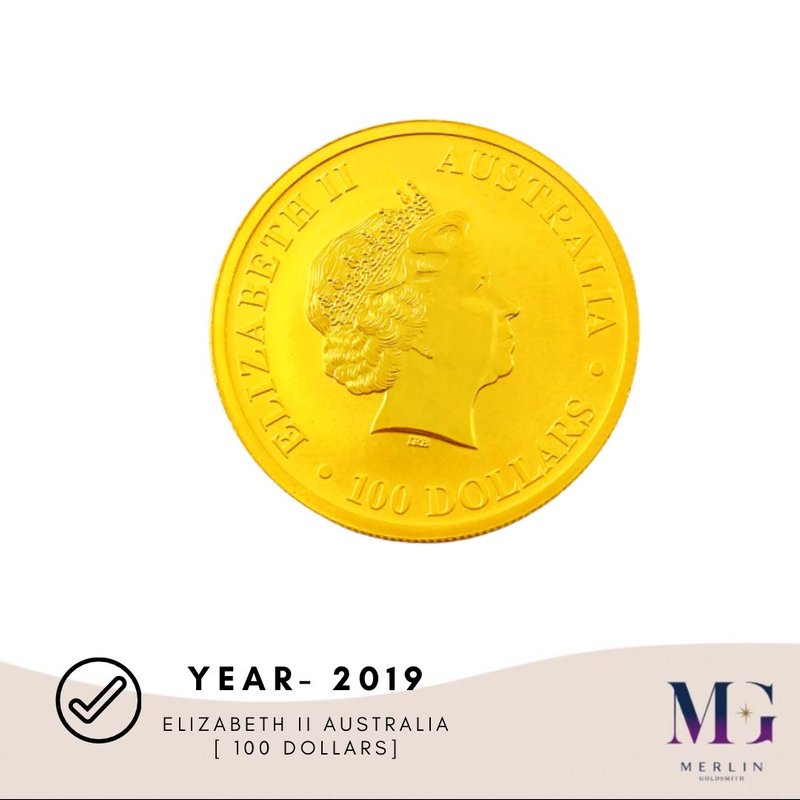 999.9 Pure Investment Gold [1 Troy Ounce -31.10gm] Elizabeth II / Australian Kangaroo -Year 2019 Gold Coin