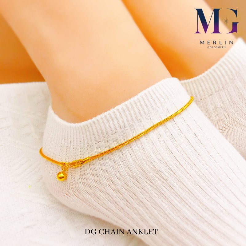 916 Gold DG Chain Anklet with Dangle Bell