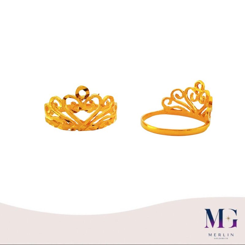916 Gold Princess Crown Ring