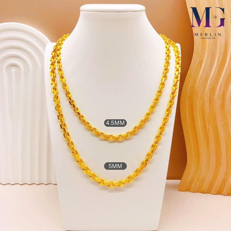 916 Gold Hollow Cable Chain [Wan Zi ] 4.5MM & 5MM