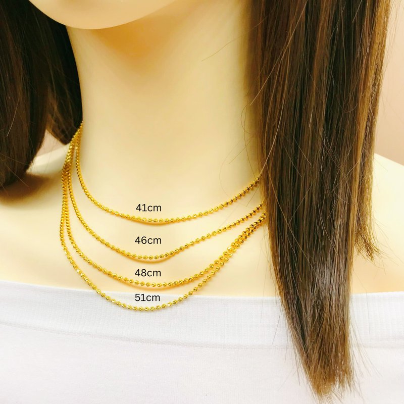 916 Gold Dainty Beaded Chain (2MM)