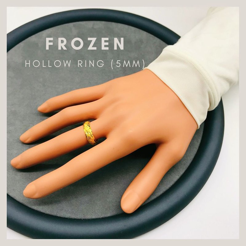 916 Gold Frozen Hollow Ring (5MM)