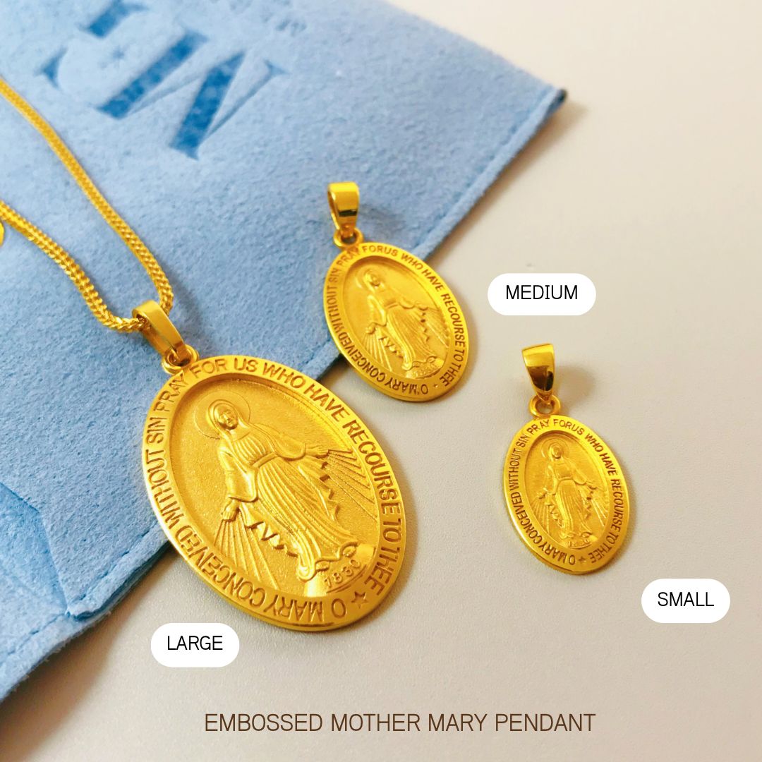 Buy Gold Virgin Mary Necklace, 14K Gold Filled, Holly Mary, Cubic Zirconia  Medallion Pendant, Mother Mary, Maria Religious Jewelry, Cz Diamonds Online  in India - Etsy