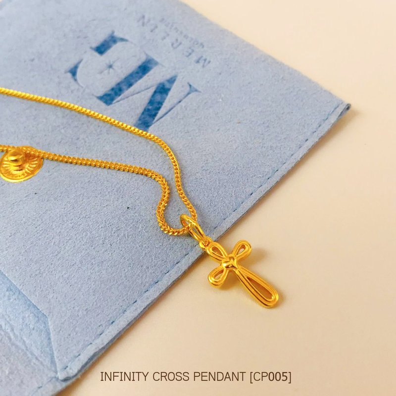 916 Gold Infinity Cross Pendant [CP005]