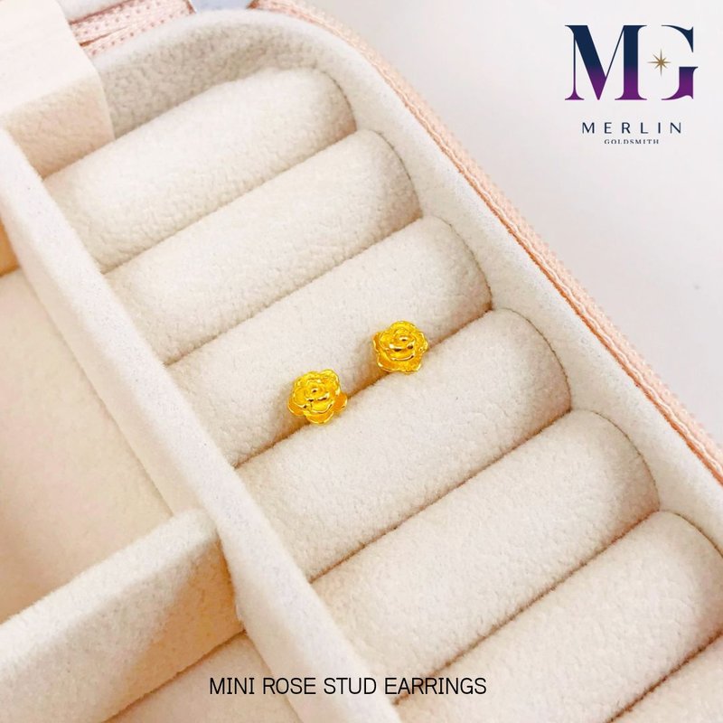 916 Gold Mini Rose Stud Earrings