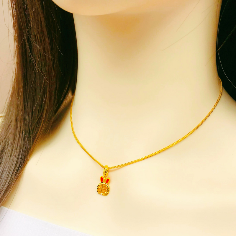 916 Gold Baby Bunny Abacus Charm / Pendant