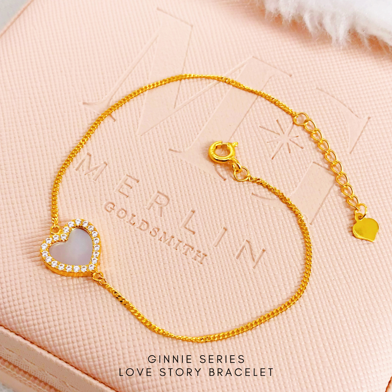 916 Gold Ginnie Series - Love Story Bracelet (Sakura Pink)