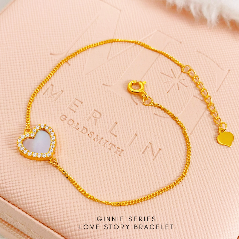 916 Gold Ginnie Series - Love Story Bracelet (Sakura Pink)